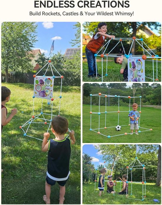 besrey Детски комплект за изграждане на крепост, 133 части с игра
