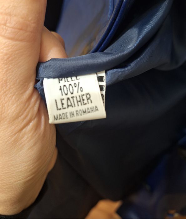 Geaca piele bleumarine pentru dama, marime 52