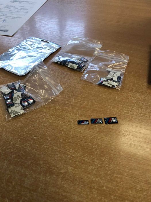 Emblema M Logo, Sticker M Power silicon, volan, jante,  3 dimensiuni