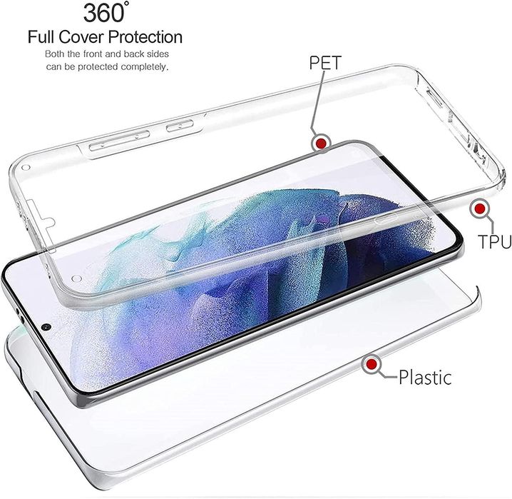 Прозрачен 360° градуса кейс за samsung galaxy s22 | s22+ | s22 ultra |