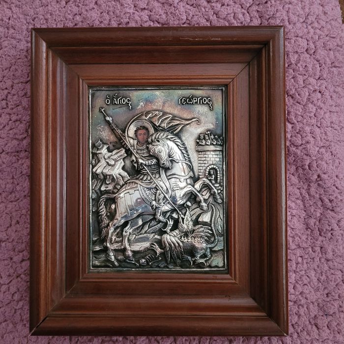 Икона сребрърна свети Геоги победоносец