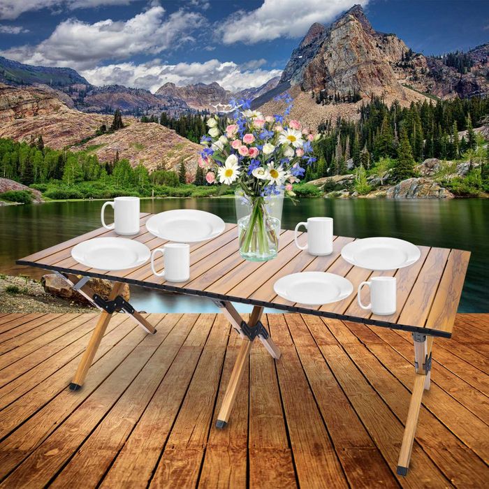Masa pentru camping cu sistem de pliere rapida
