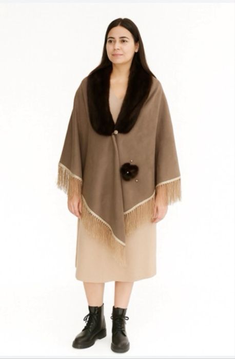 Палантин новый с натуральной норкой