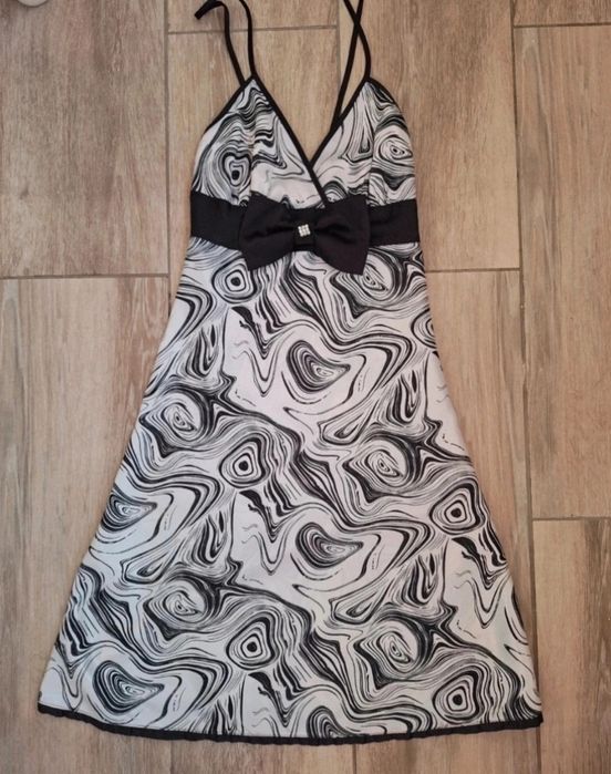 Rochie Cocktail alb negru Perfectă Pentru evenimente