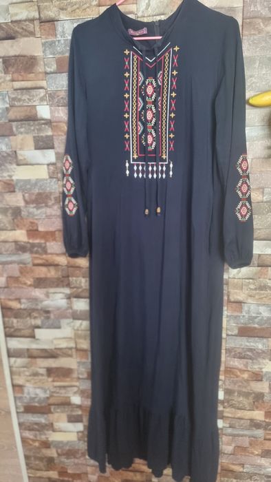 Турецкий платье тёмные синий Kuzgi sal qalinroq shtapel