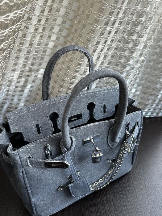 Джинсовая Сумка Hermes + подарочная упаковка
