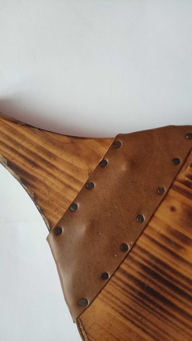 Старинно духало за камина от дърво и кожа