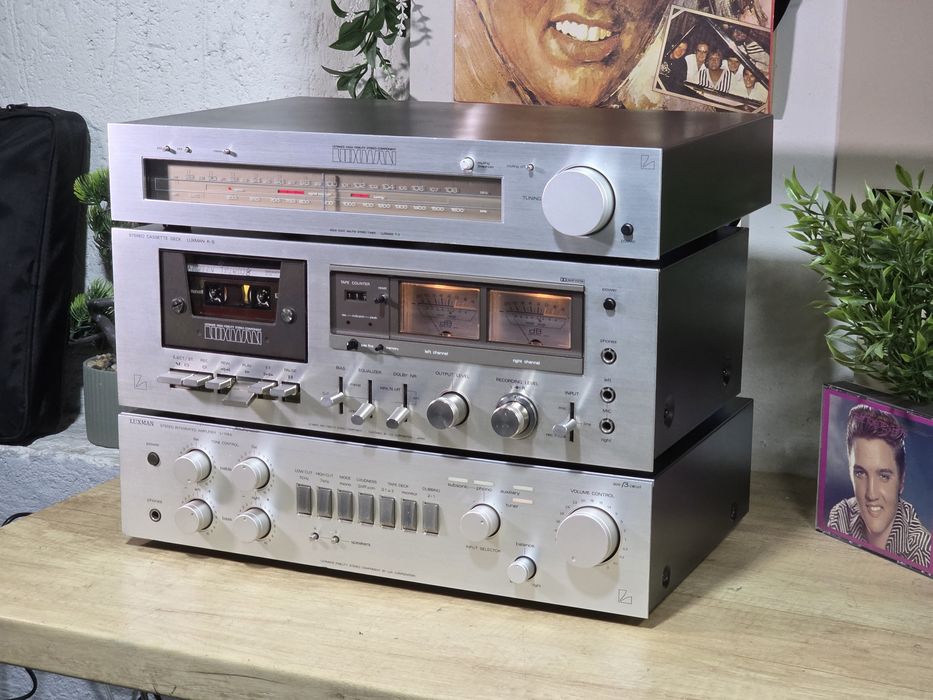 Sistem audio LUXMAN, amplificator L-114a, deck  K-5, tuner T-2 retro