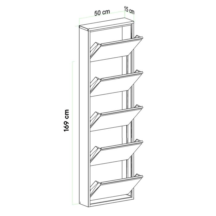 Метален стенен стелаж за обувки с ключ