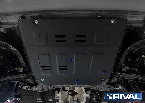 Защита картера и КПП + комплект крепежа, Rival, Сталь, Kia Sonet