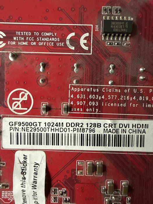 Видеокарта GF 9500 GT 1024 DDR2 128b