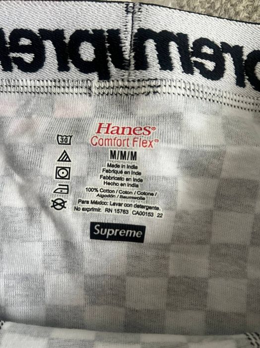 Boxeri bărbați Supreme Checkerboard, print șah alb-negru all-over, M, noi, nepurtați, în ambalaj
