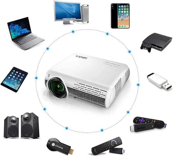 Full HD 1080P 25000лумена 5GWiFi Bluetooth проектор 4K видео поддръжка