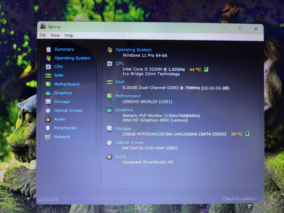 Laptop 15.6" Lenovo G580 model 2189 Intel Core i5-3230M 2.6GHz 8GB Dual DDR3 256GB SSD Intel HD Graphics