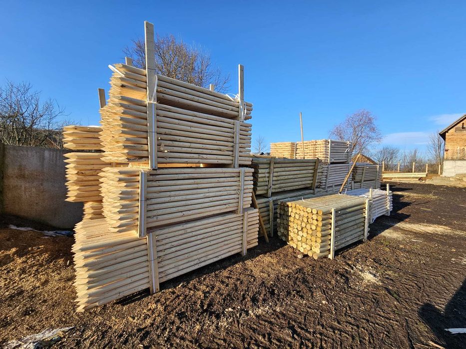 Stalpi din Lemn Calibrat Tratat sau Natur cu Livrare Oriunde in Tara!
