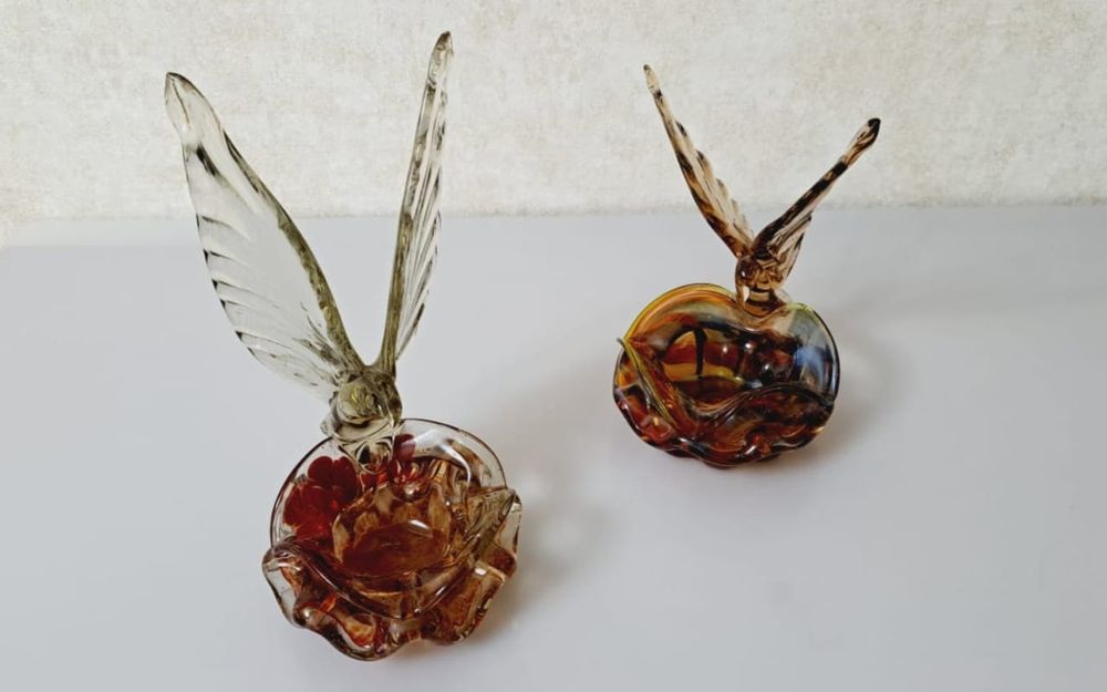 Пепельницы цветное стекло, хрусталь