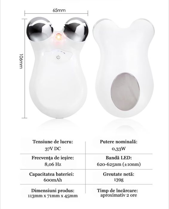 Aparat dispozitiv microcurenti lifting antirid luminozitate