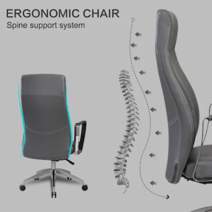 Ергономичен офис стол Kring в сиво