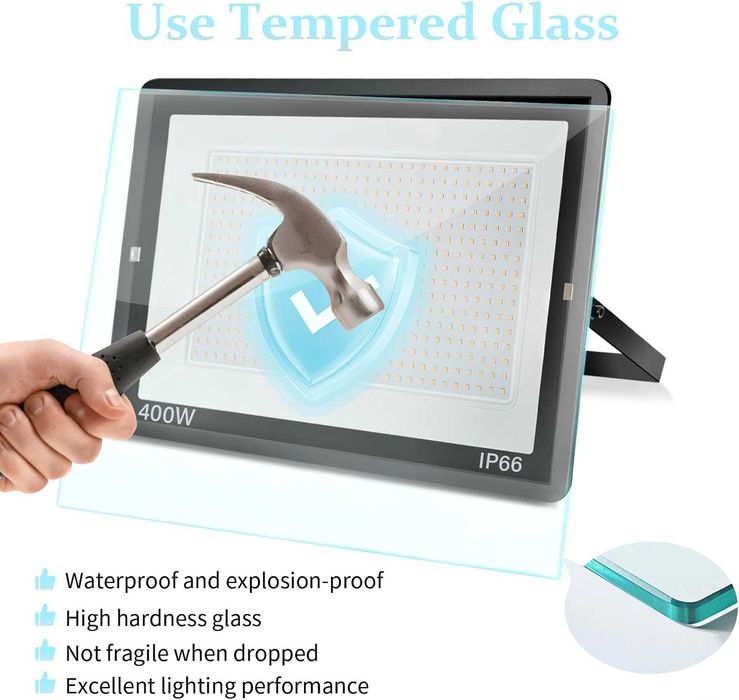 Proiector LED 400W Profesional – Protecție IP66, Ultra-Luminos (Nou)