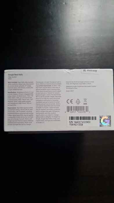 Видео Домофон Google Nest Hello