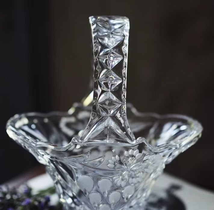 Немска кристална ваза/кошница на Anna Hütte Bleikristall