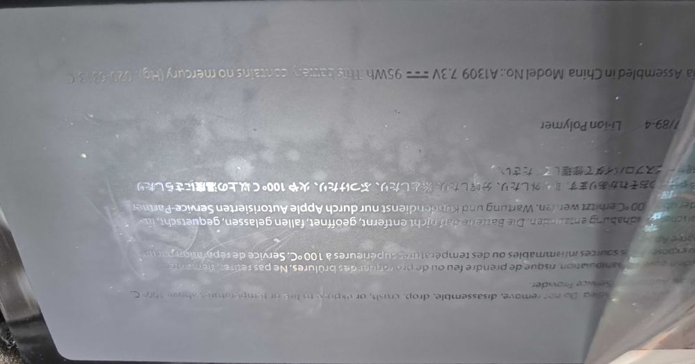 Baterie macbook Pro17inch 2017dezmembrare Li - ion Polymer