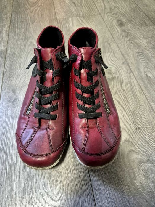 Дамски обувки, мокасини бордо, вишневи, номер 38, Remonte, ест.кожа