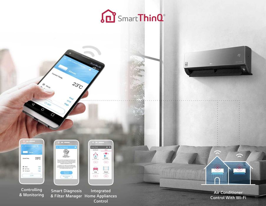 Кондиционер LG AC12BK Artcool Dual Inverter Wi-Fi 12/18/24 Ionizer+