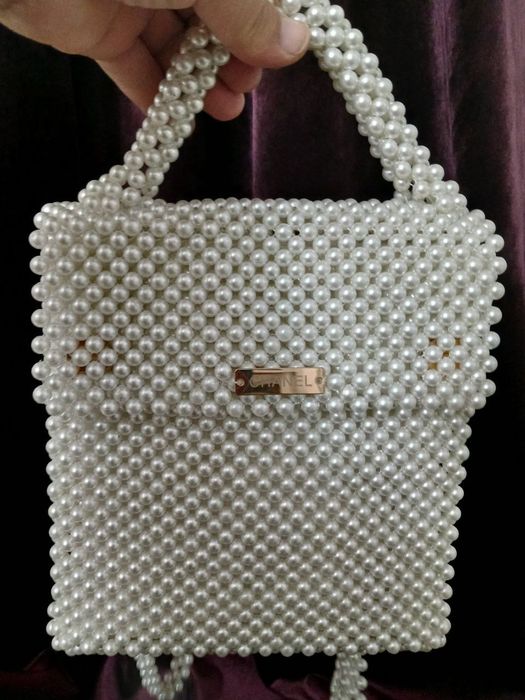 Рюкзак сумка из жемчужных бусин отличный подарок