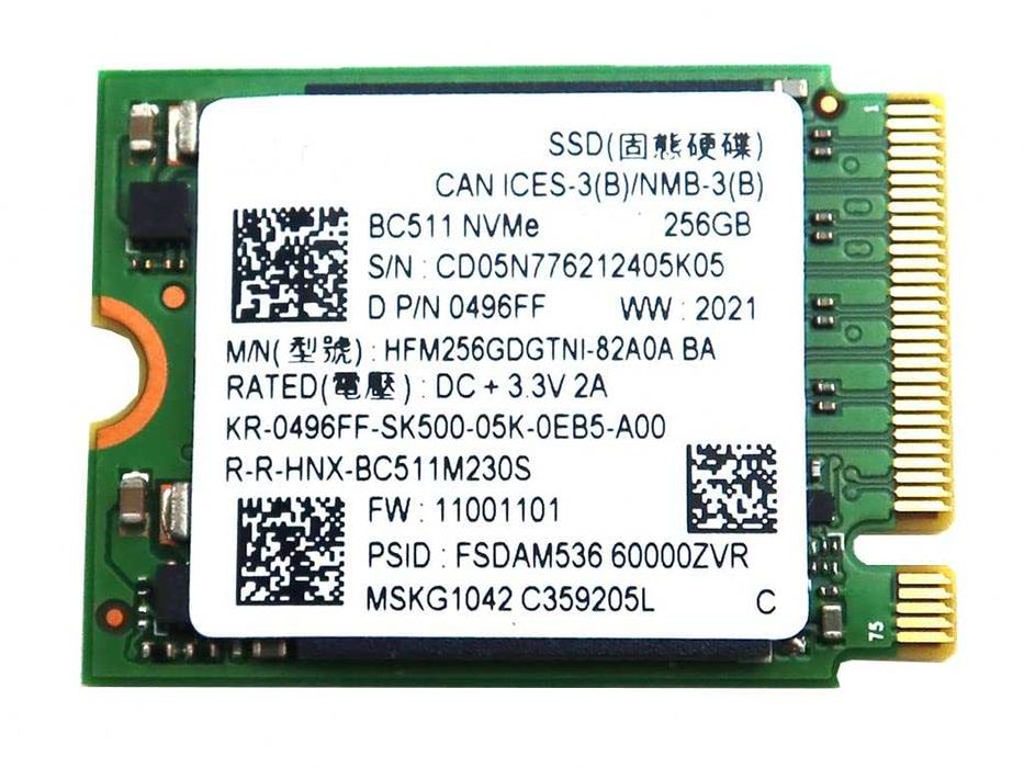 SSD NVMe M.2 SK Hynix HFM256GDGTNI-82A0A, 256GB, PCIe Gen3 x4, 2230