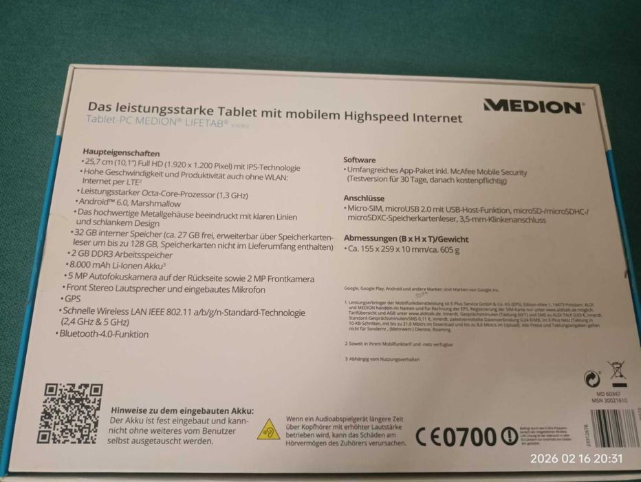 Medion LifeTab 10.1" LTE таблет