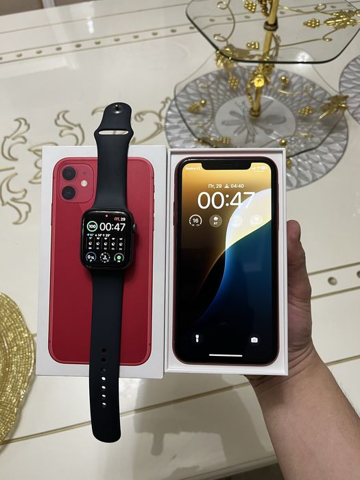 Срочно продам iphone 11 + apple watch 5 44 мм