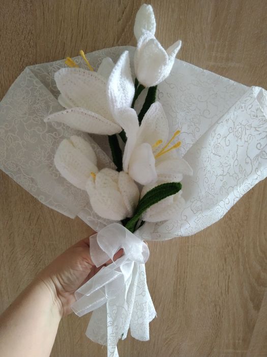 Свадебные букеты вязаные