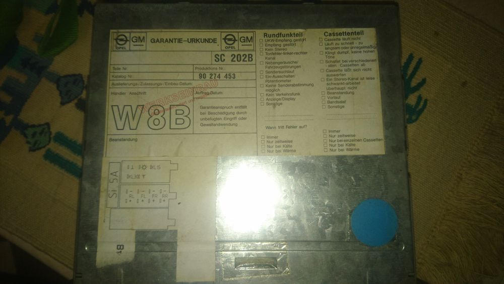 Radiocasetofon auto opel sc 202