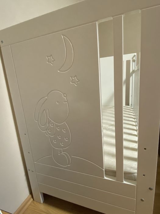 Детска дървена кошара бяла