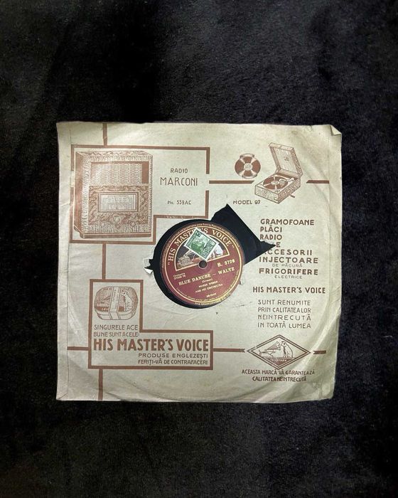Disc de Gramofon din șerlac (78 RPM) "His Master's Voice" – Marek Weber Orchestra, Valsuri Celebre