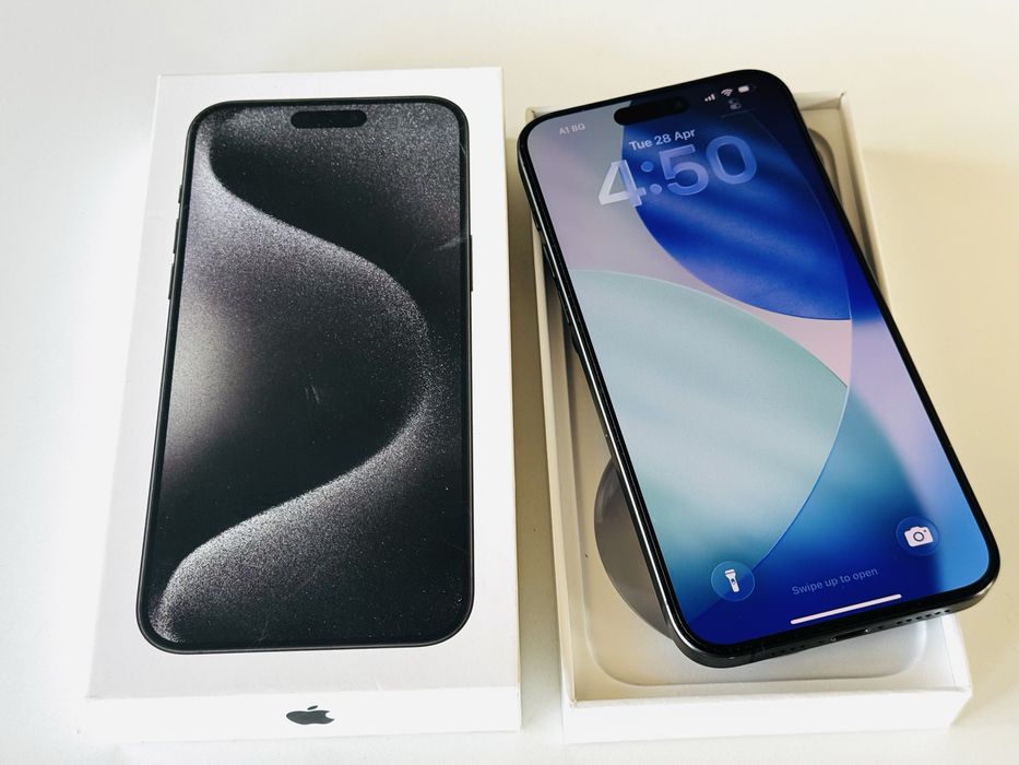 Iphone 15 Pro Max 1TB Black Titanium 100% Батерия! Гаранция 6 месеца