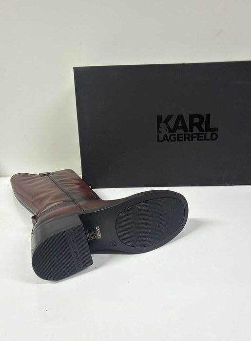 НОВИ Кожени ботуши KARL LAGERFELD Brooklyn Long Boot - Размер 36 (23 см стелка)