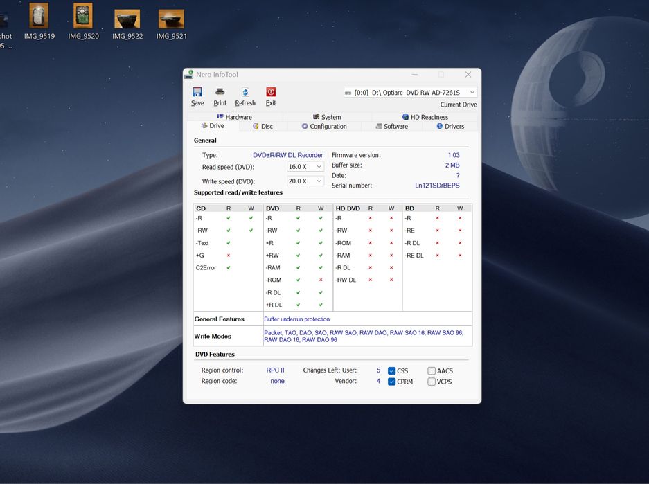 Unitate optică DVD-RW Sony Optiarc SATA cu funcție LightScribe