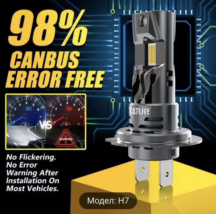 LED Крушки h7, PLUGin PLAY ГАРАНЦИЯ 1 Година