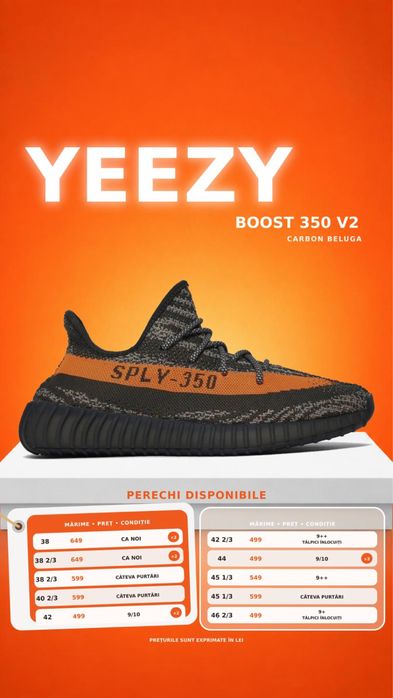 Adidas yeezy 350 autentici diferite conditii si modele