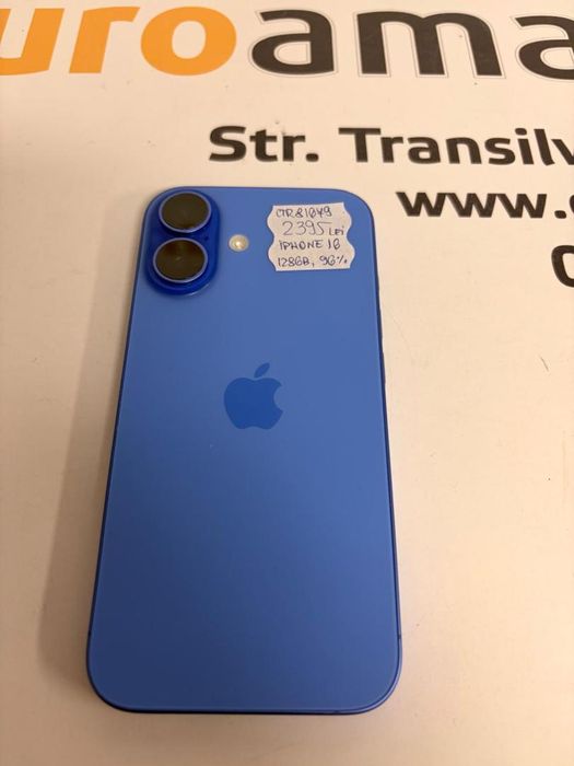 Telefon Apple iPhone 16, 128GB, 5G, Ultramarine, bat.96% -T-