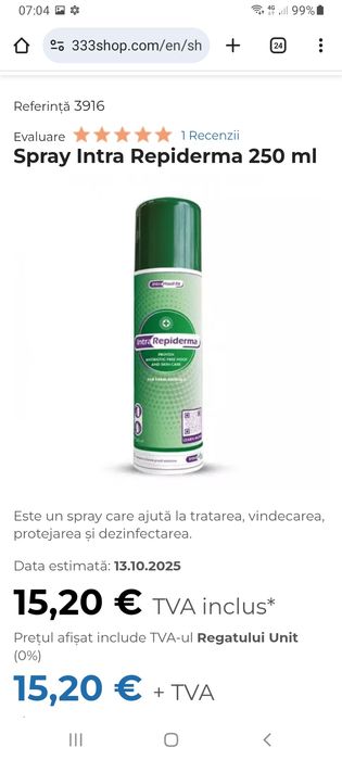Spray cicatrizant animale