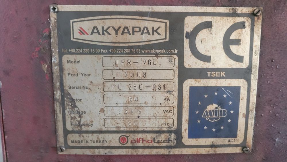 masina debitat cu plasma masa 6 metrii sursa hypertherm 260 amperi