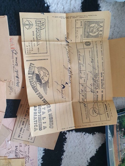 Scrisorii telegrame vederi titluri bancare vechii ani 20 30 40 italia