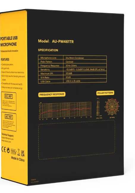 MAONO Микрофон игровой (для стриминга) AU-PM461TR, черный