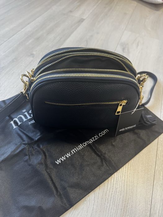 Geanta Mia Tomazzi din piele naturala / NOUA cu eticheta / Blue Navy