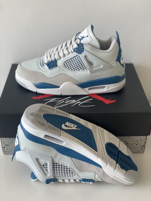 Jordan 4 Retro Military Blue Air Black Grey Oreo