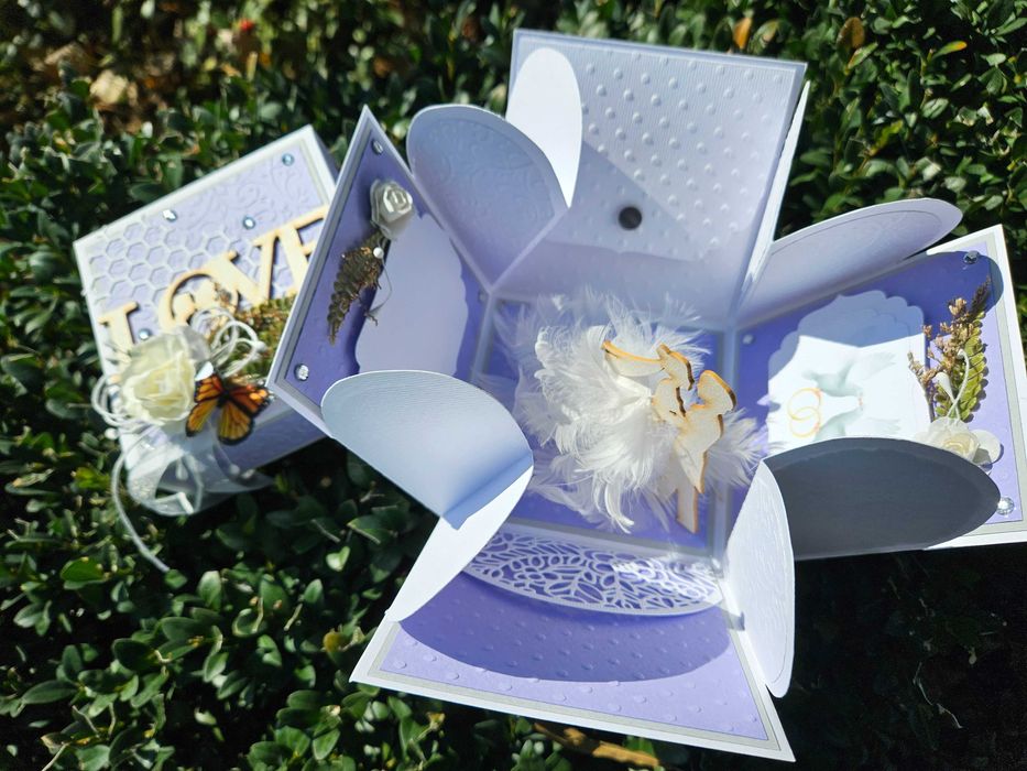 Експлодираща кутия за сватба, място за пари и пожелание