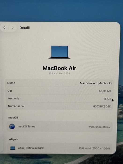 Macbook Air M4 - IMPECABIL, la cutie, accept orice proba